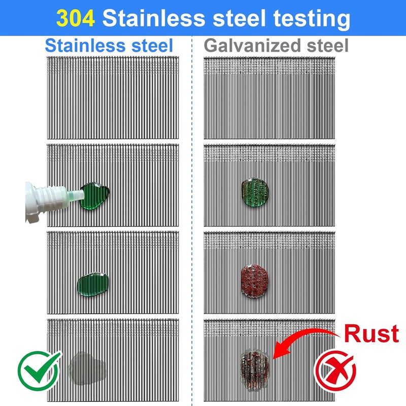 SimCos 18 Gauge 304 Stainless Steel Brad Nails 18 GA Nail Gun Nails Assorted and Small Finishing Nails for Pneumatic, Electric Brad Nailer (3/4"+1"+1-1/4"+1-1/2"-900 pcs) - Image 3